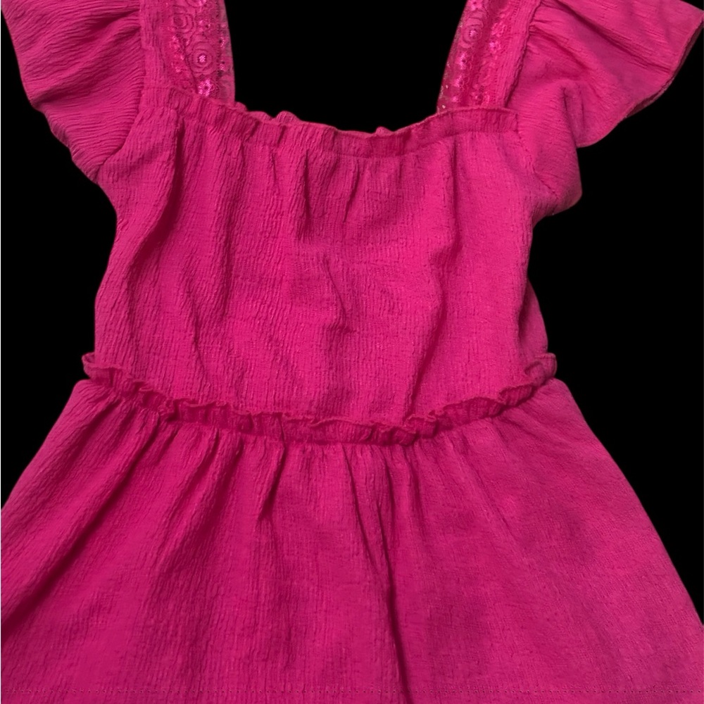 NWT Liberty Love Crinkle Ruffle Top – Size S, Bright Pink